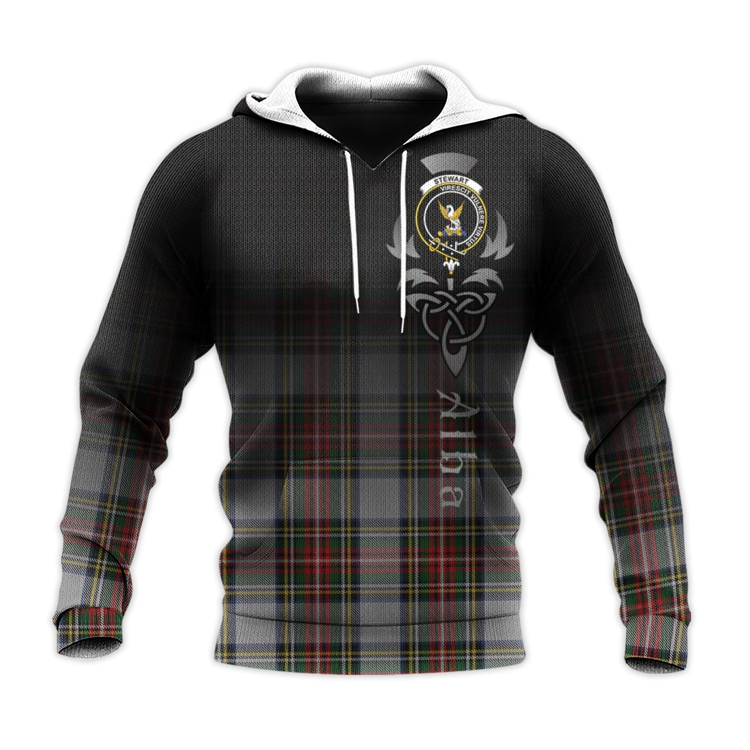 Printivon Stewart Dress Tartan Crest Alba Celtic Hoodie