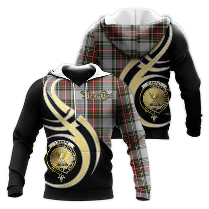 Printivon Stewart Dress Clan Believe In Me Crest Tartan Knitted Hoodie Custom Your Text