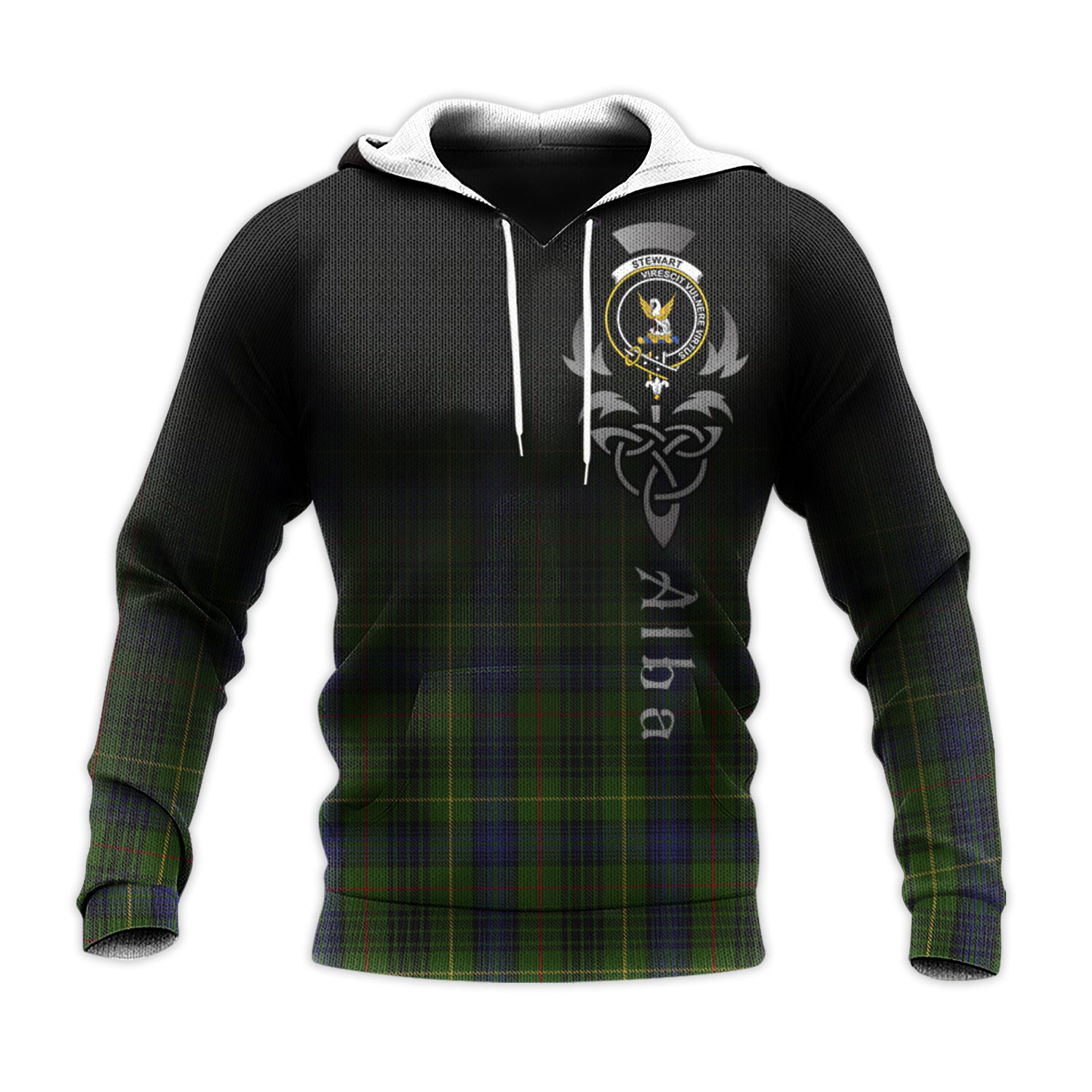 Printivon Stewart Hunting Tartan Crest Alba Celtic Hoodie