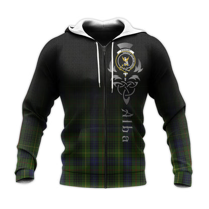 Printivon Stewart Hunting Tartan Crest Alba Celtic Hoodie