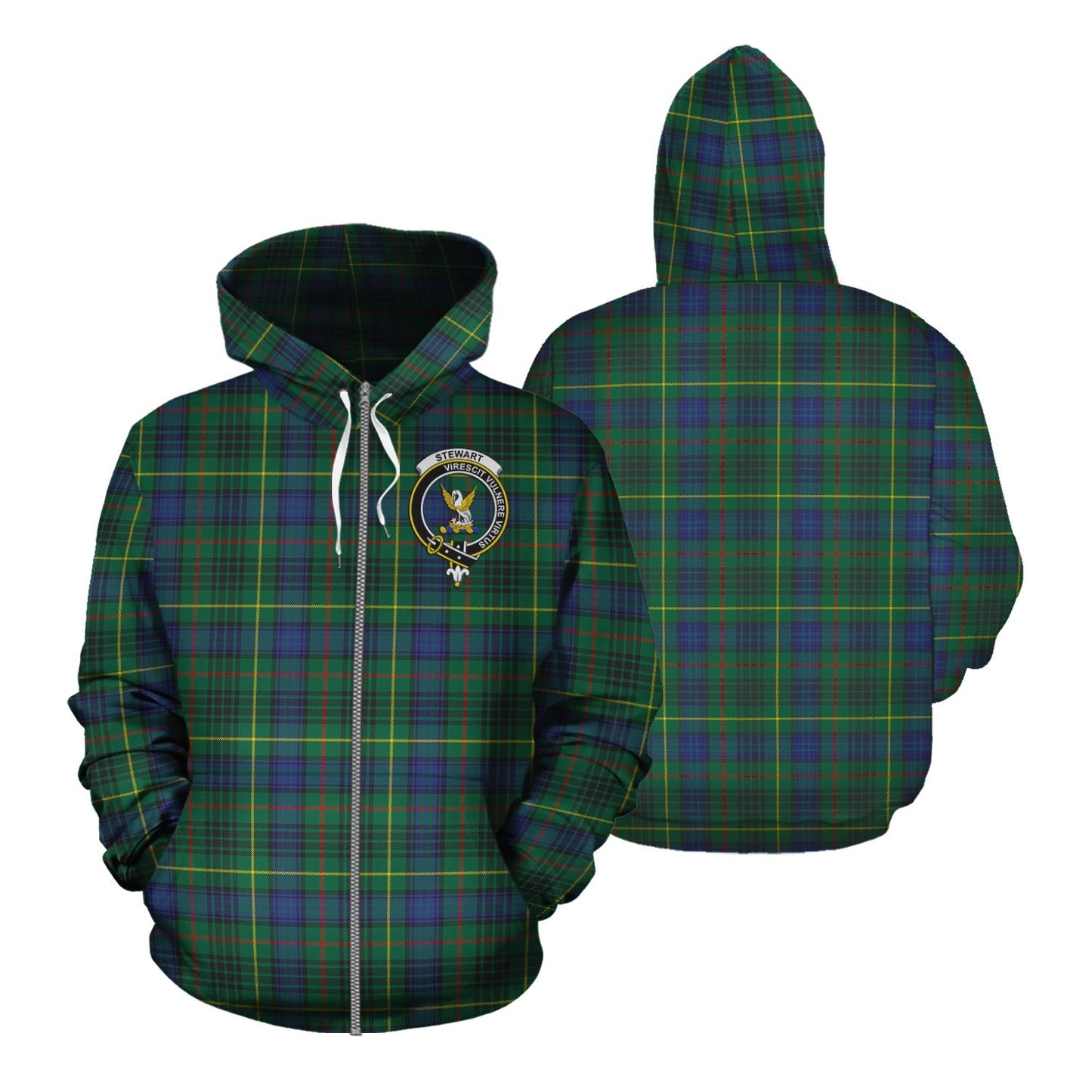 Printivon Stewart Hunting Modern Tartan Hoodie