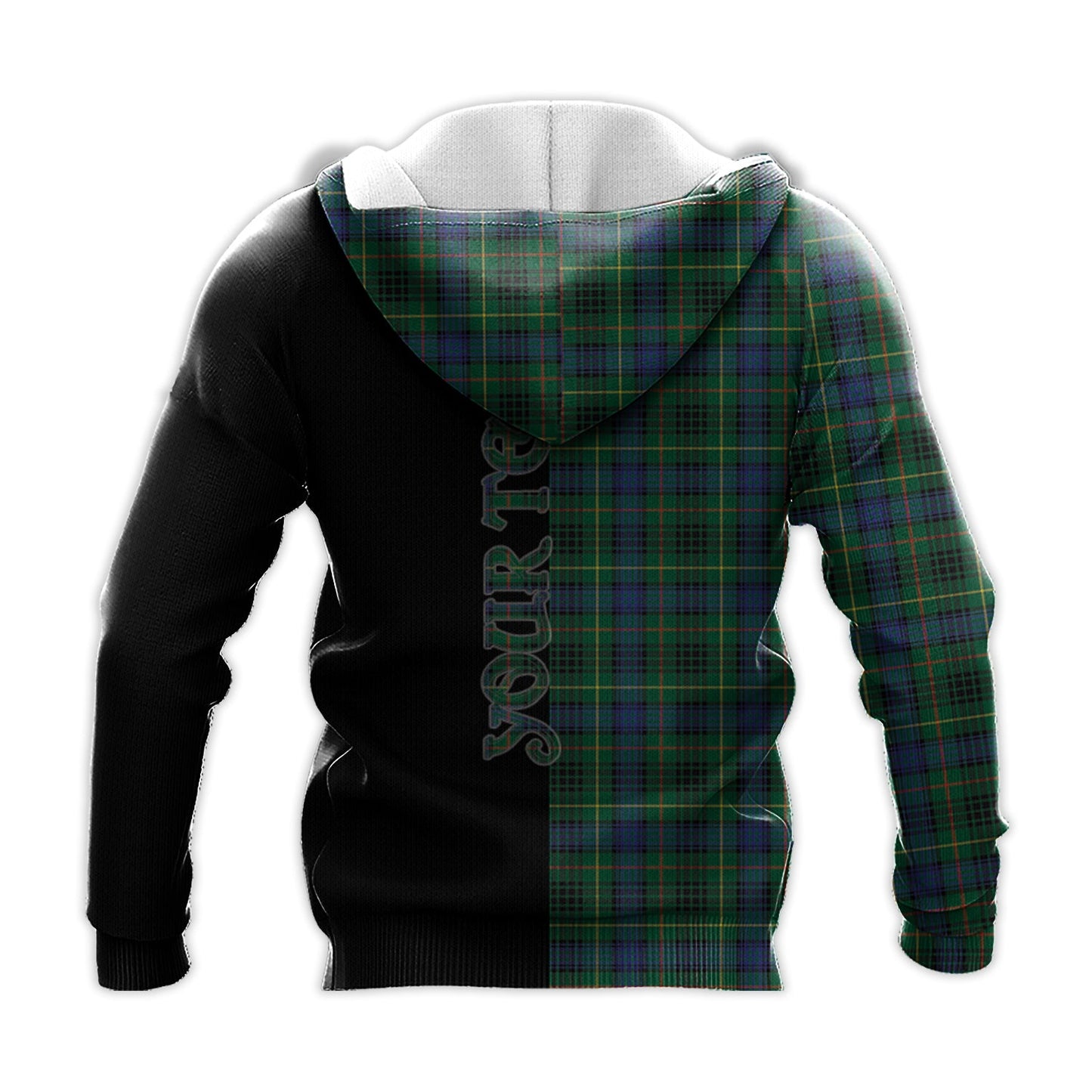 Printivon Stewart Hunting Modern Tartan Personalize Half Hoodie