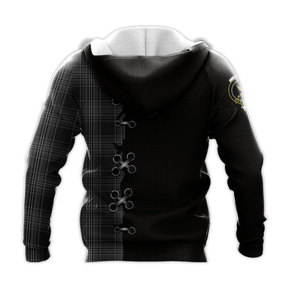Printivon Stewart Mourning Tartan Hoodie Lion Rampant And Celtic Thistle Style