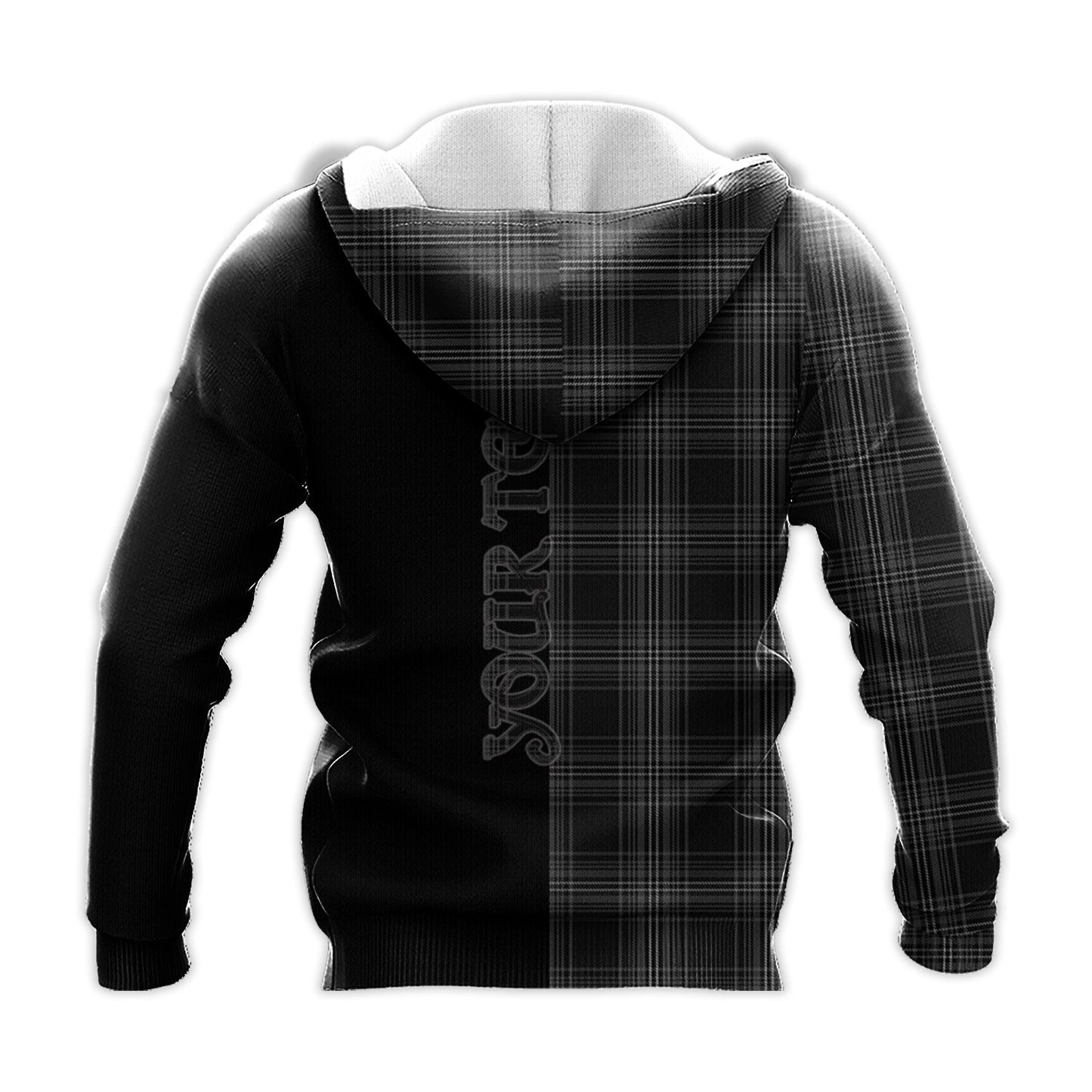 Printivon Stewart Mourning Tartan Personalize Half Hoodie