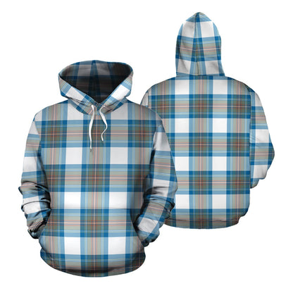 Printivon Stewart Muted Blue Tartan Hoodie