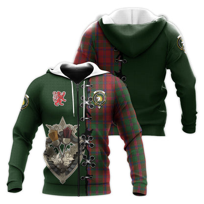 Printivon Stewart Of Appin Tartan Hoodie Lion Rampant And Celtic Thistle Style