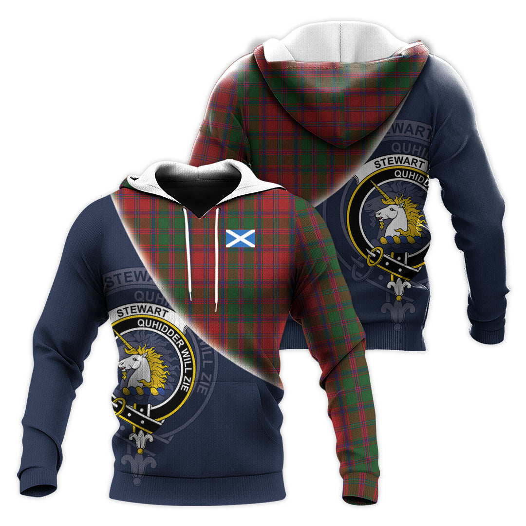 Printivon Stewart Of Appin Tartan Scottish Crest Hoodie