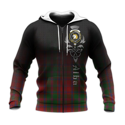Printivon Stewart Of Appin Tartan Crest Alba Celtic Hoodie