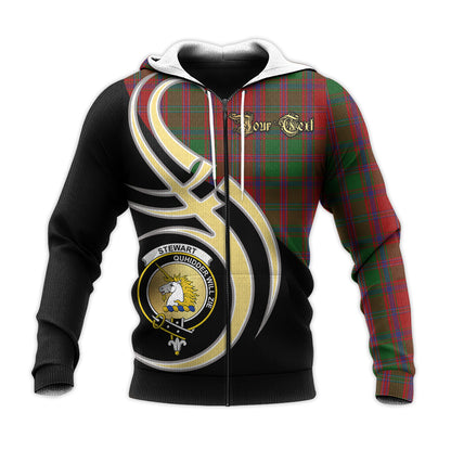 Printivon Stewart Of Appin Clan Believe In Me Crest Tartan Knitted Hoodie Custom Your Text