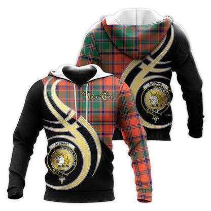 Printivon Stewart Of Appin Ancient Clan Believe In Me Crest Tartan Knitted Hoodie Custom Your Text