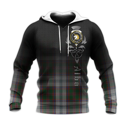 Printivon Stewart Of Appin Dress Tartan Crest Alba Celtic Hoodie
