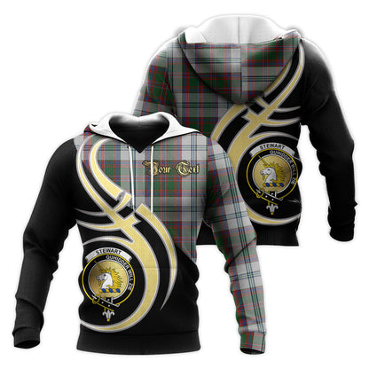 Printivon Stewart Of Appin Dress Clan Believe In Me Crest Tartan Knitted Hoodie Custom Your Text