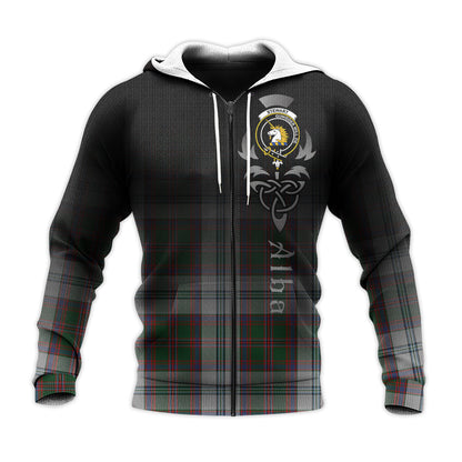 Printivon Stewart Of Appin Dress Tartan Crest Alba Celtic Hoodie