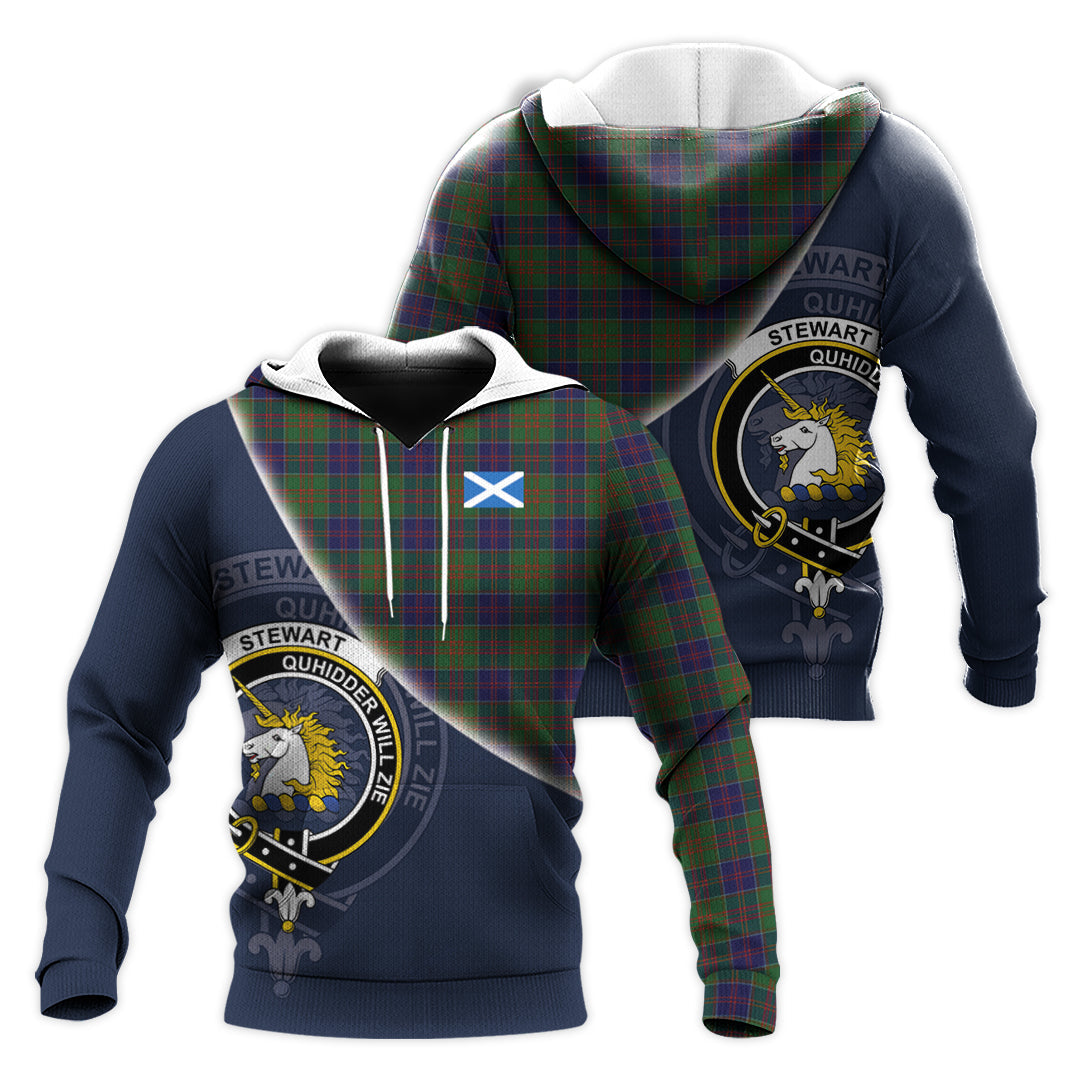 Printivon Stewart Of Appin Hunting Tartan Scottish Crest Hoodie