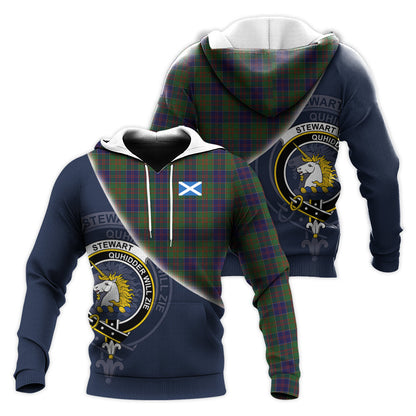 Printivon Stewart Of Appin Hunting Tartan Scottish Crest Hoodie