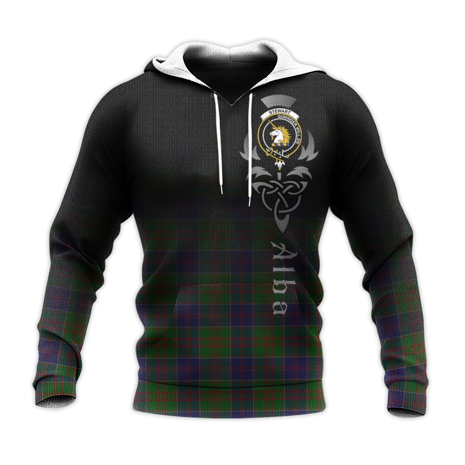 Printivon Stewart Of Appin Hunting Tartan Crest Alba Celtic Hoodie