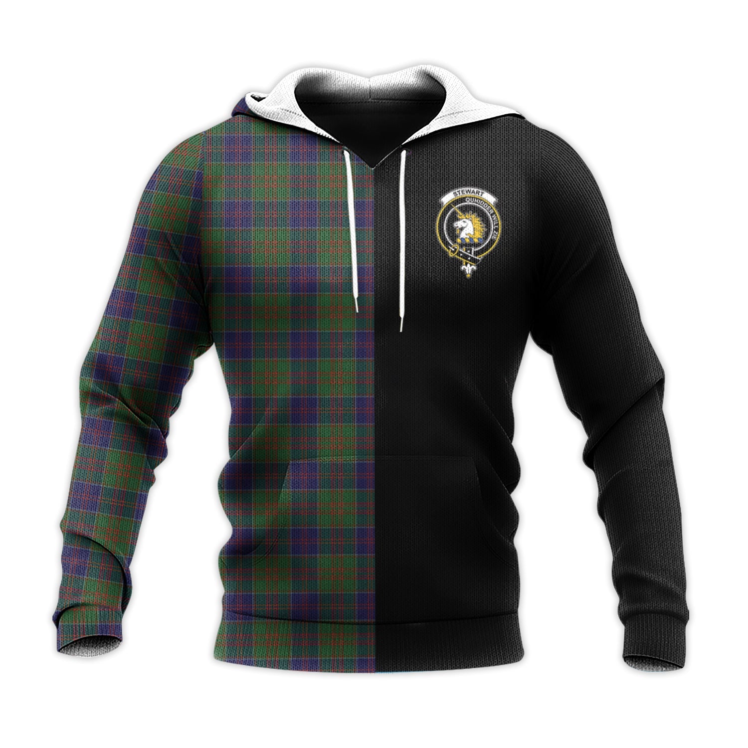 Printivon Stewart Of Appin Hunting Tartan Personalize Half Hoodie