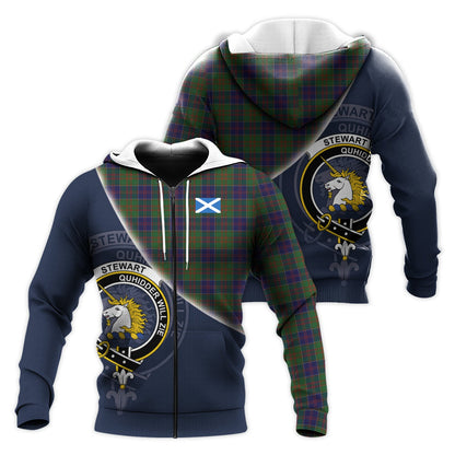 Printivon Stewart Of Appin Hunting Tartan Scottish Crest Hoodie