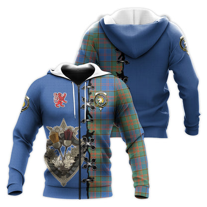 Printivon Stewart Of Appin Hunting Ancient Tartan Hoodie Lion Rampant And Celtic Thistle Style