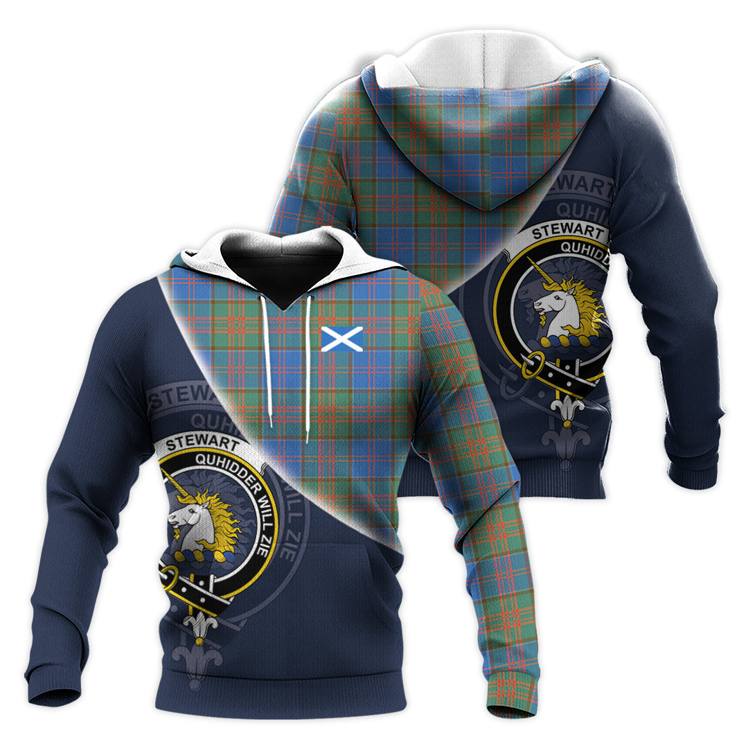 Printivon Stewart Of Appin Hunting Ancient Tartan Scottish Crest Hoodie