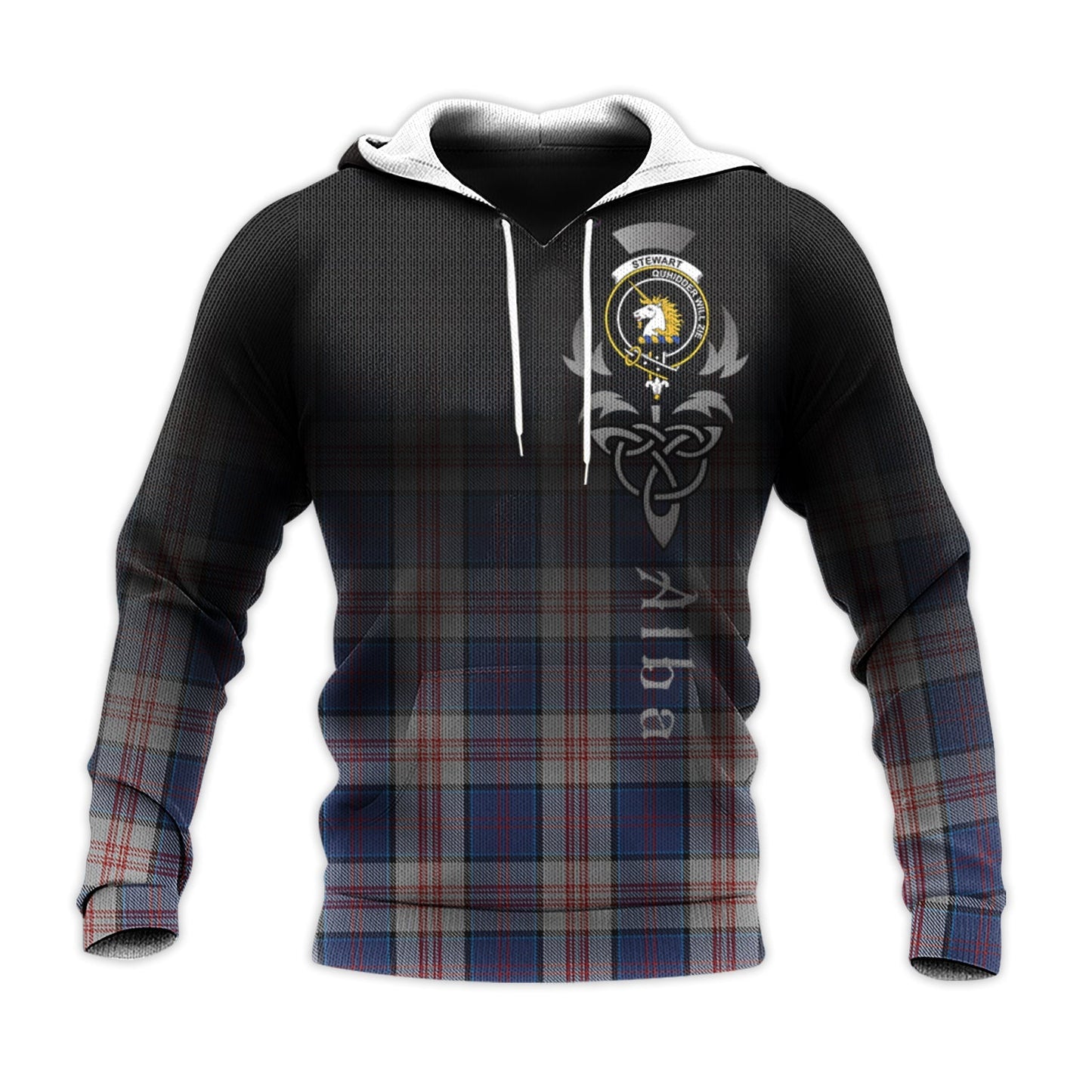 Printivon Stewart Of Appin Hunting Dress Tartan Crest Alba Celtic Hoodie