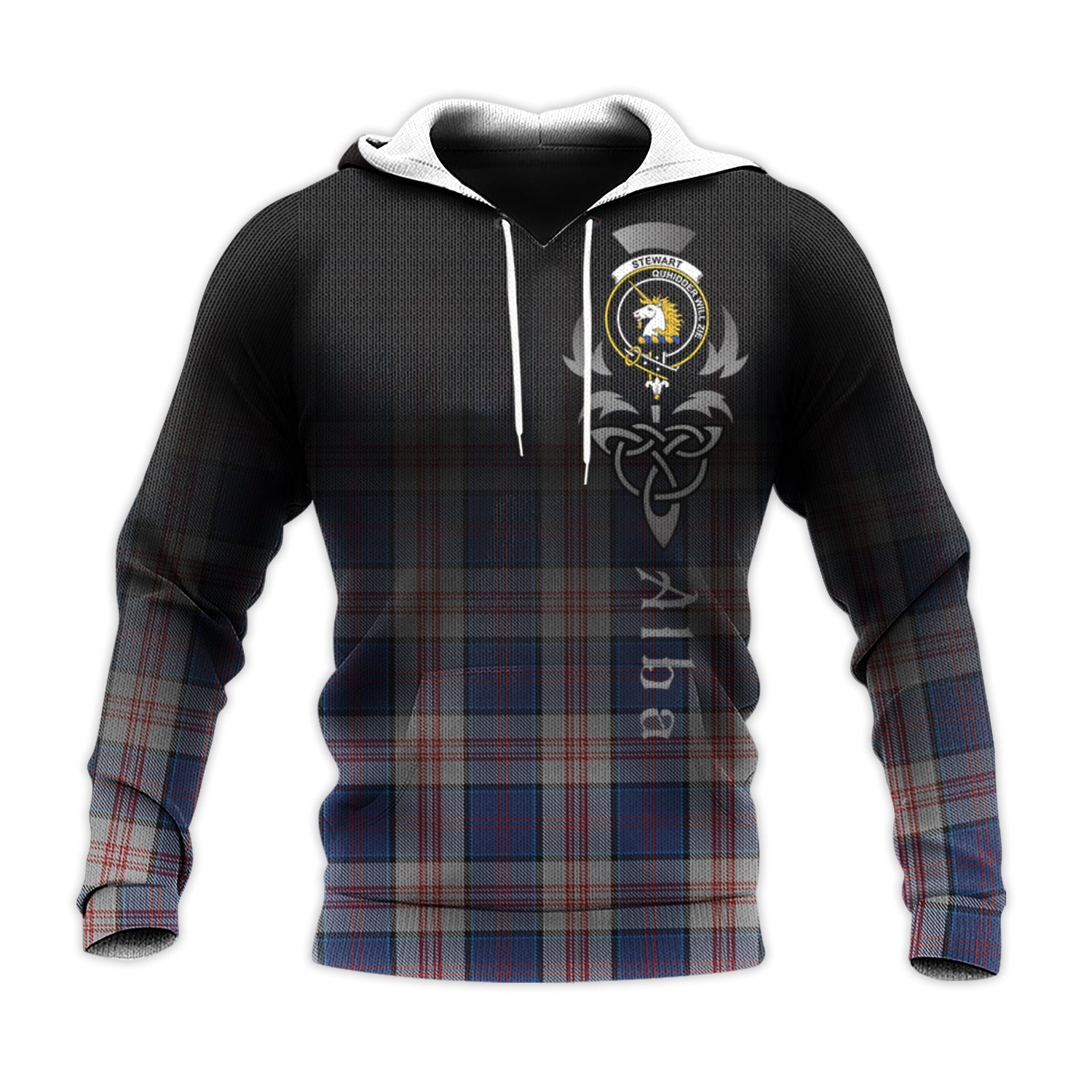 Printivon Stewart Of Appin Hunting Dress Tartan Crest Alba Celtic Hoodie