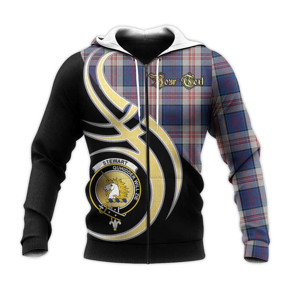 Printivon Stewart Of Appin Hunting Dress Clan Believe In Me Crest Tartan Knitted Hoodie Custom Your Text