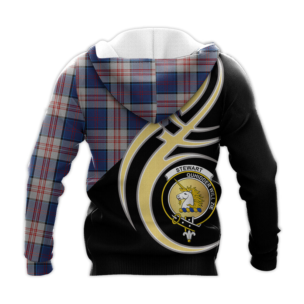 Printivon Stewart Of Appin Hunting Dress Clan Believe In Me Crest Tartan Knitted Hoodie Custom Your Text