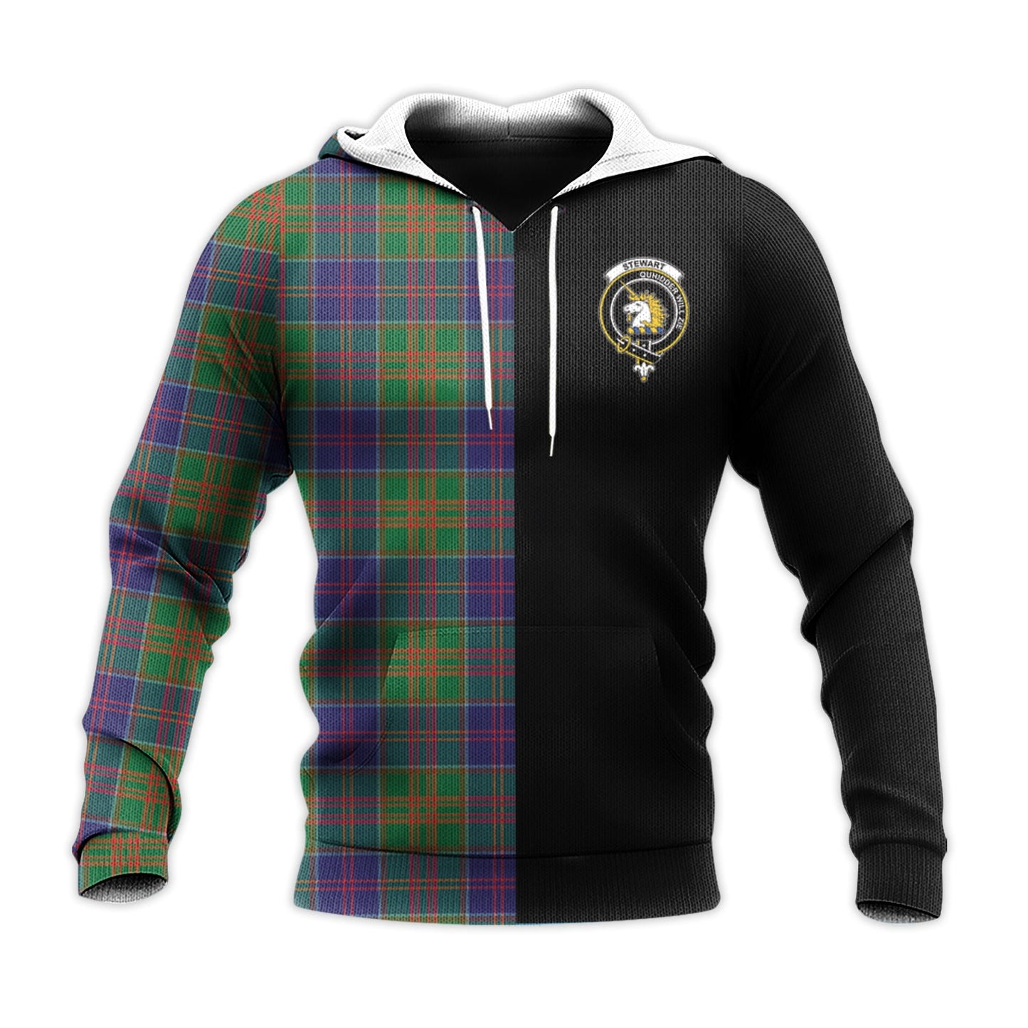 Printivon Stewart Of Appin Hunting Modern Tartan Personalize Half Hoodie