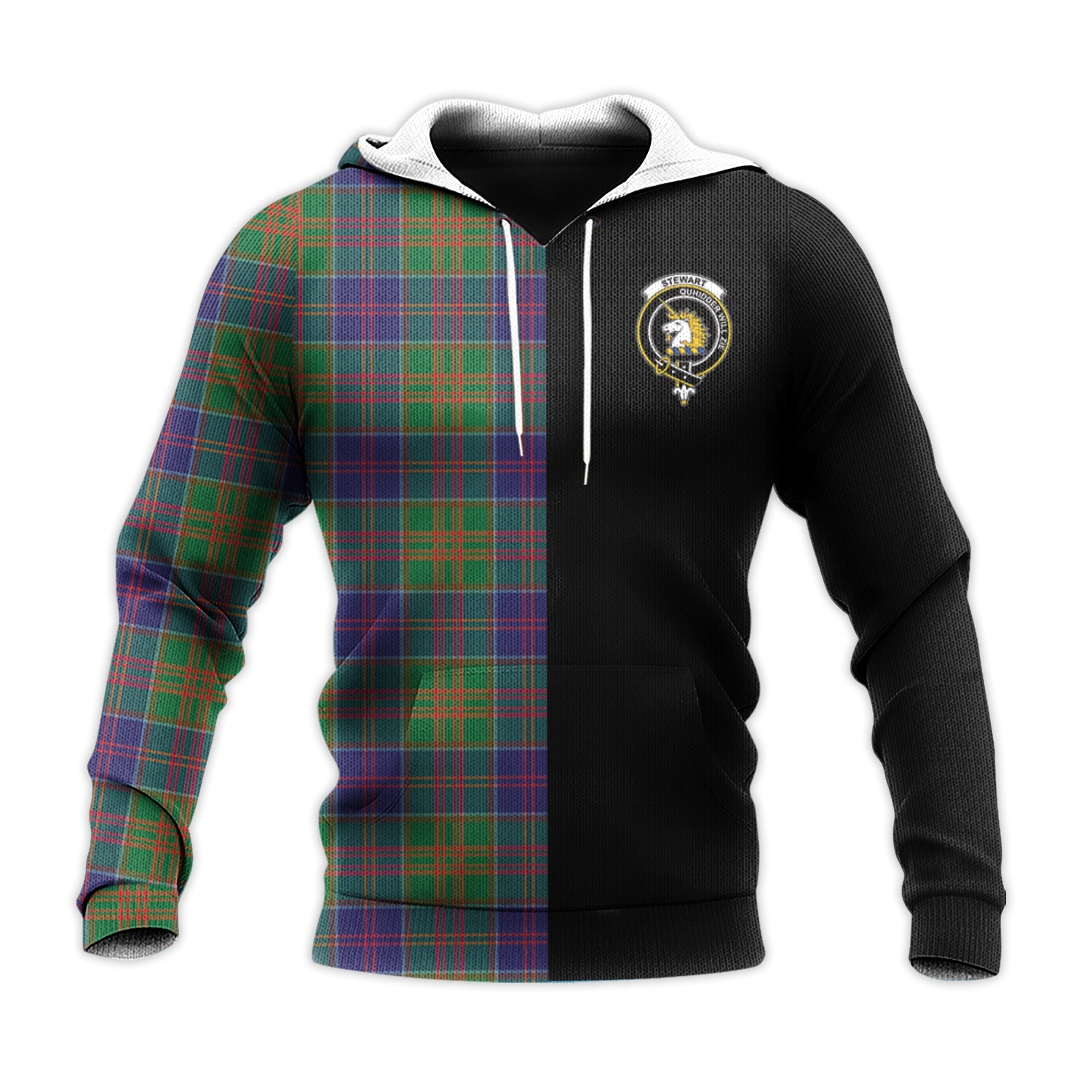 Printivon Stewart Of Appin Hunting Modern Tartan Personalize Half Hoodie