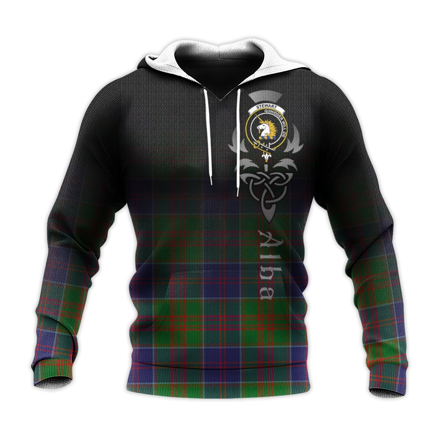 Printivon Stewart Of Appin Hunting Modern Tartan Crest Alba Celtic Hoodie