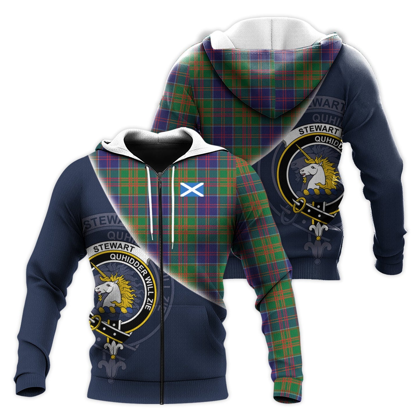 Printivon Stewart Of Appin Hunting Modern Tartan Scottish Crest Hoodie