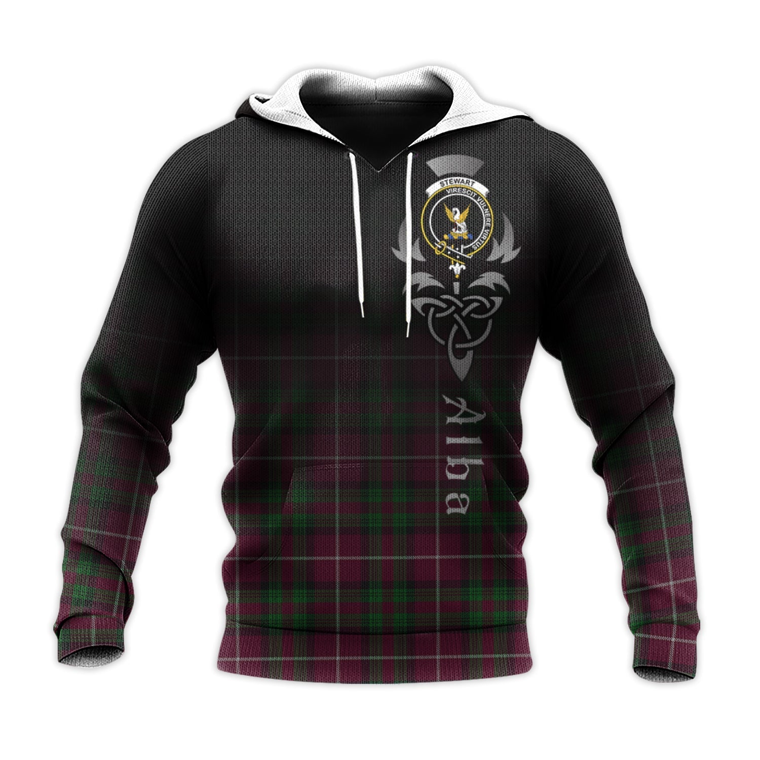 Printivon Stewart Of Bute Hunting Tartan Crest Alba Celtic Hoodie
