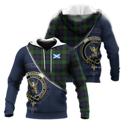 Printivon Stewart Old Tartan Scottish Crest Hoodie