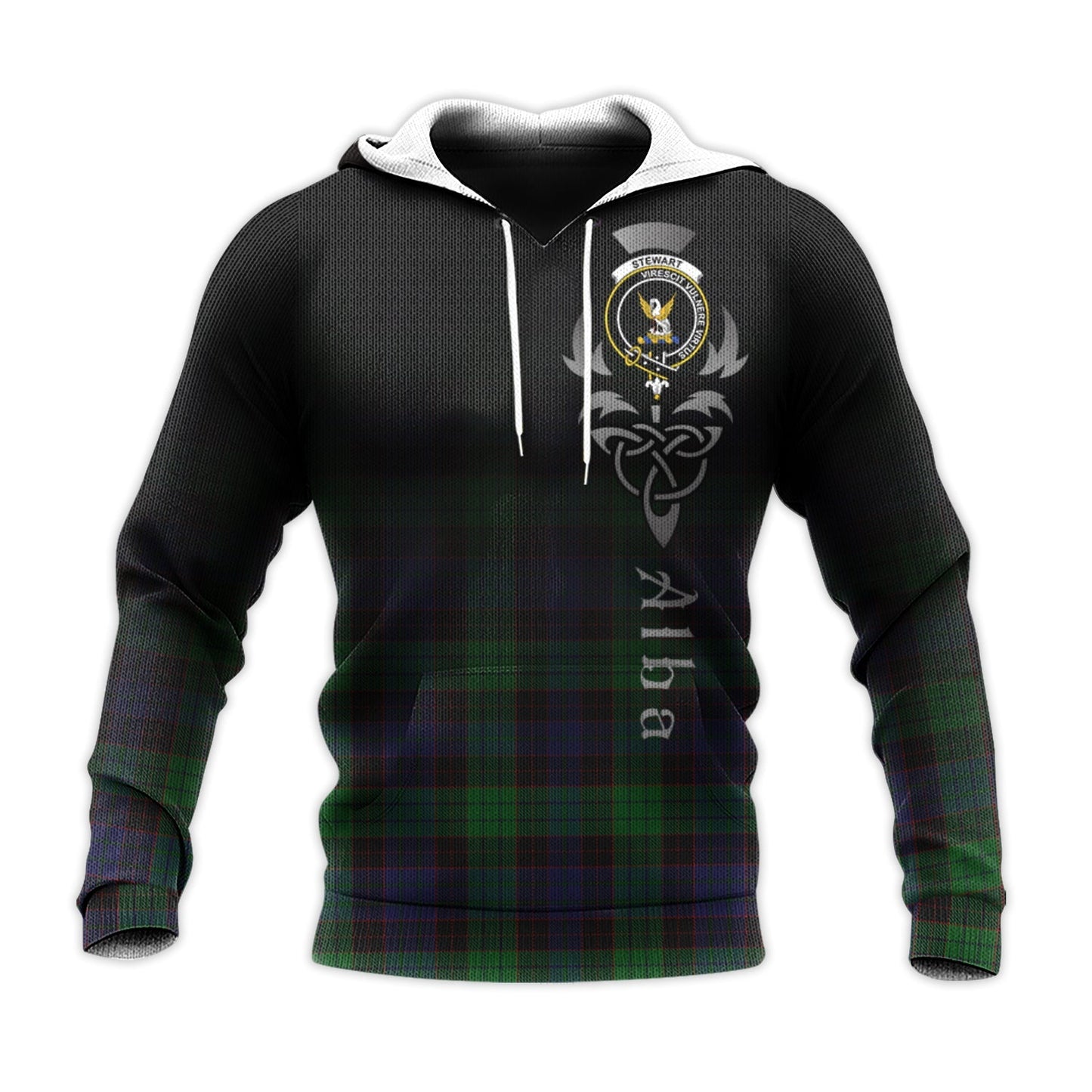 Printivon Stewart Old Tartan Crest Alba Celtic Hoodie