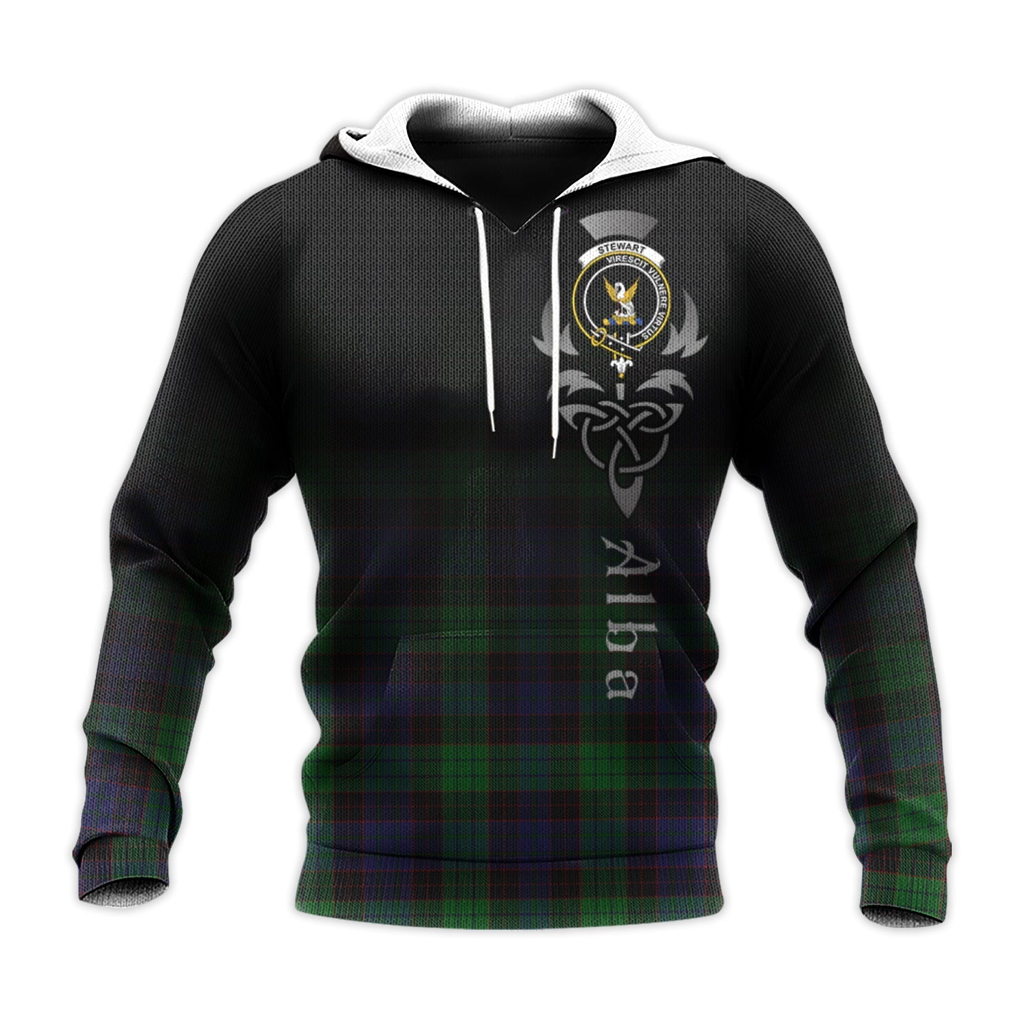 Printivon Stewart Old Tartan Crest Alba Celtic Hoodie