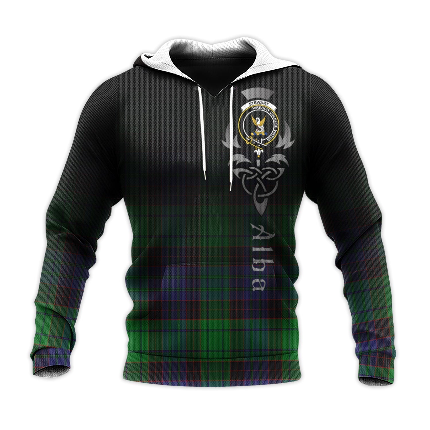 Printivon Stewart Old Modern Tartan Crest Alba Celtic Hoodie