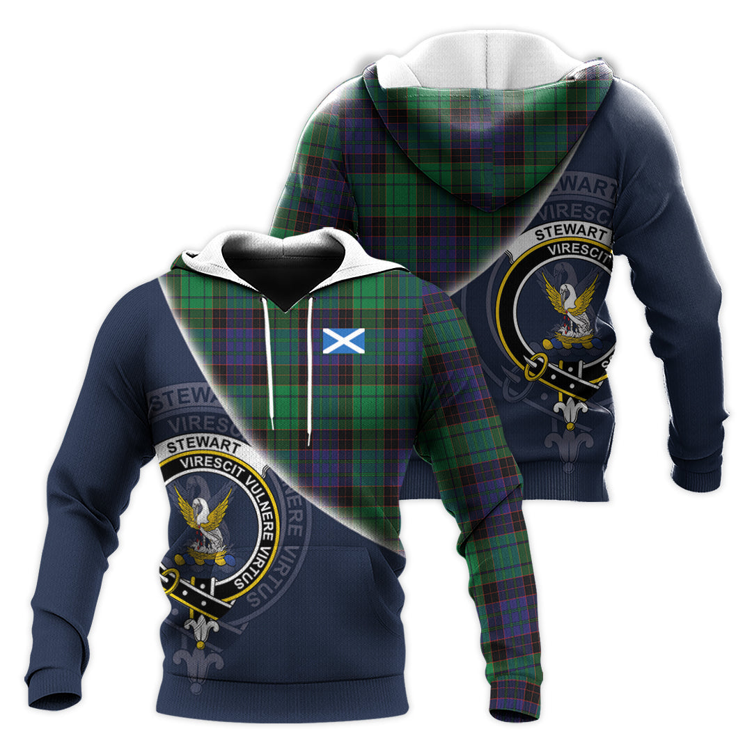 Printivon Stewart Old Modern Tartan Scottish Crest Hoodie