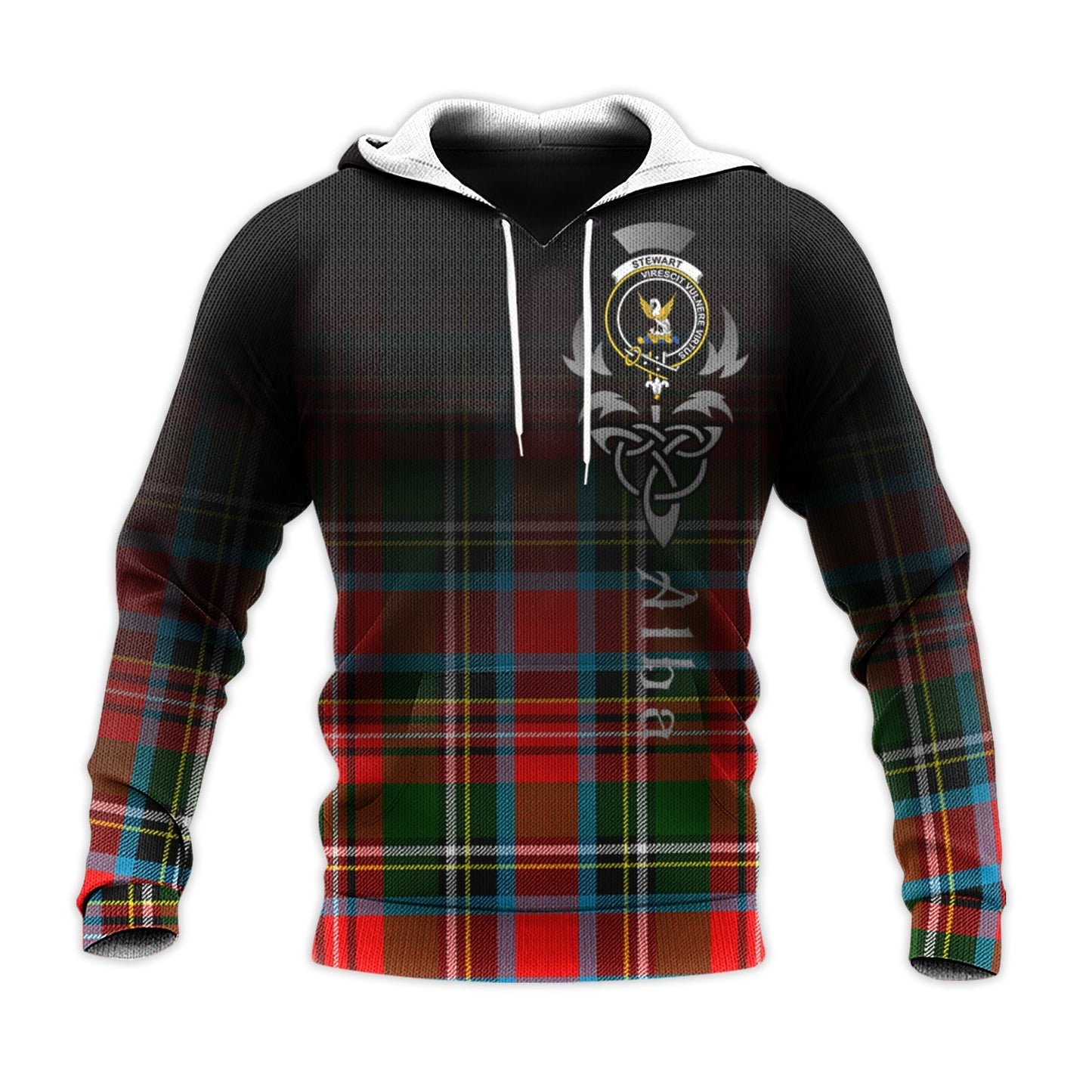 Printivon Stewart Royal Tartan Crest Alba Celtic Hoodie