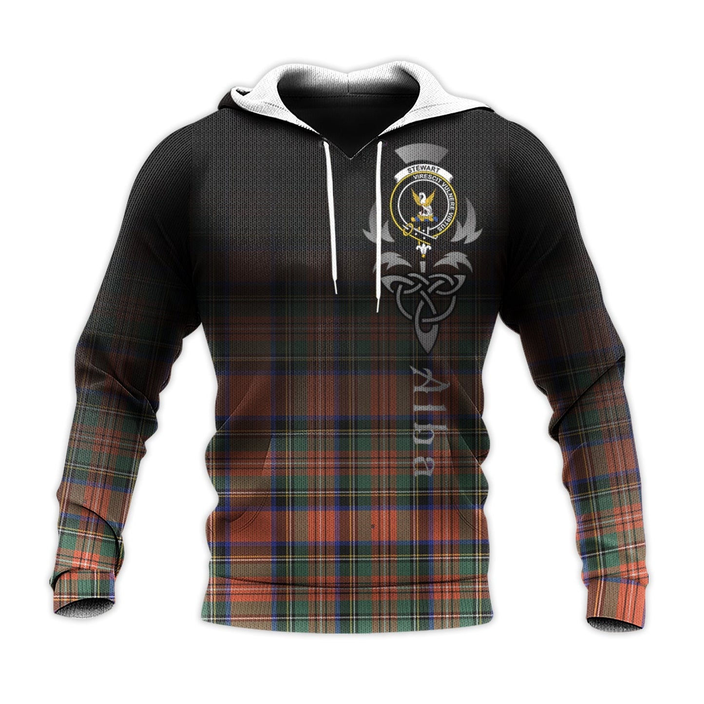Printivon Stewart Royal Ancient Tartan Crest Alba Celtic Hoodie