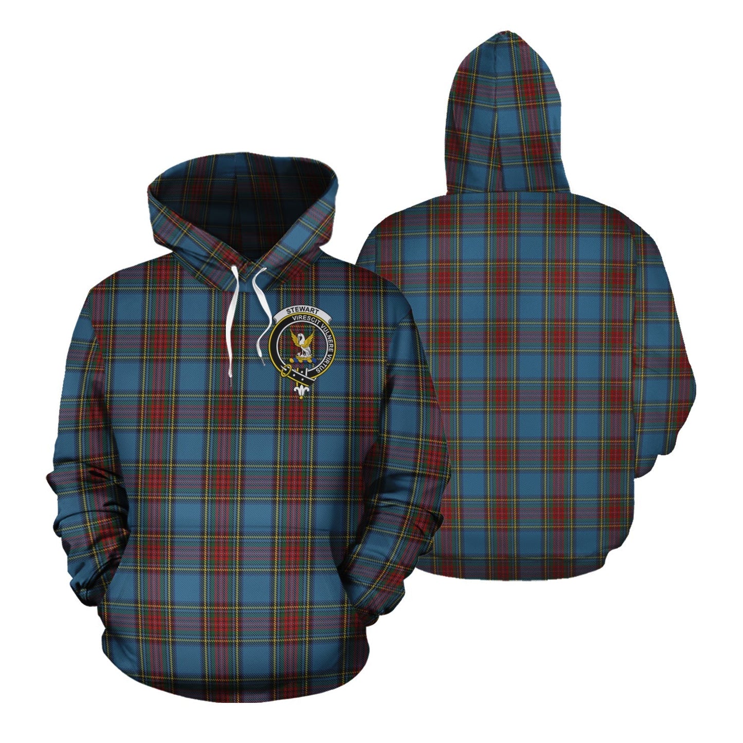 Printivon Stewart Royal Blue Tartan Hoodie