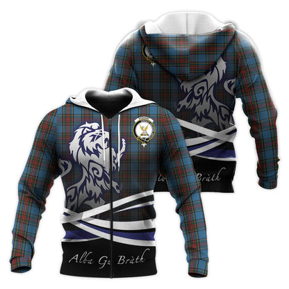 Printivon Stewart Royal Blue Tartan Scottish Lion Hoodie