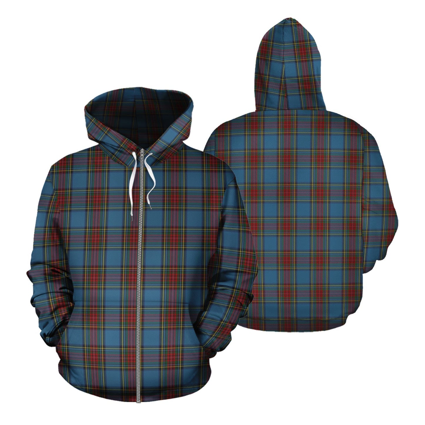 Printivon Stewart Royal Blue Tartan Hoodie