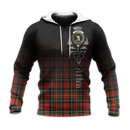 Printivon Stewart Royal Modern Tartan Crest Alba Celtic Hoodie