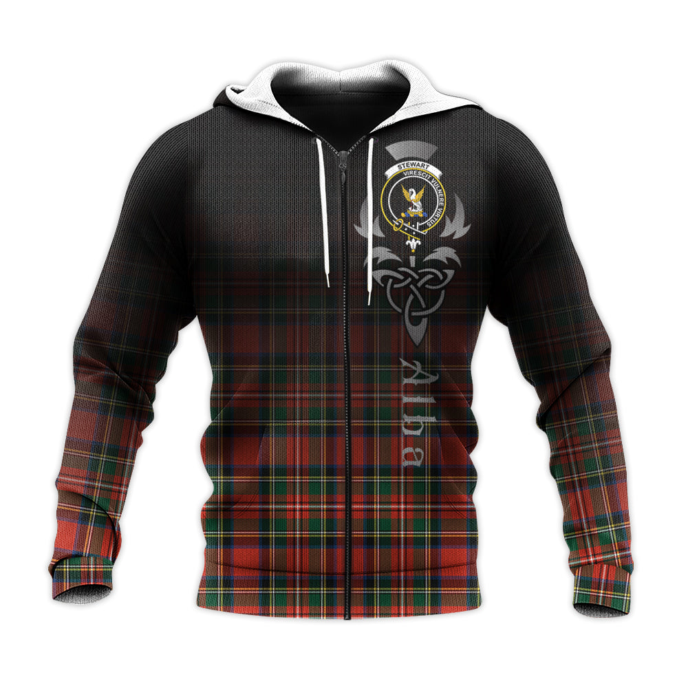 Printivon Stewart Royal Modern Tartan Crest Alba Celtic Hoodie