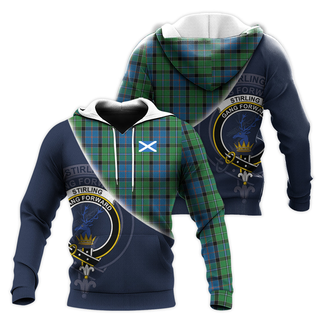 Printivon Stirling Tartan Scottish Crest Hoodie