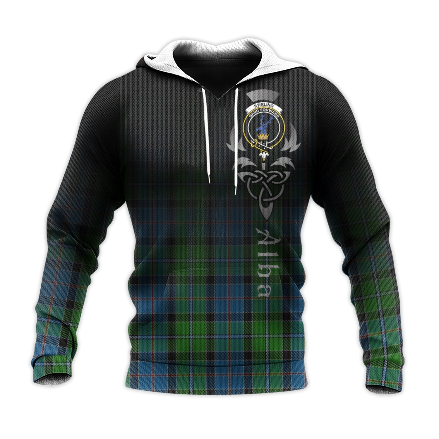 Printivon Stirling Tartan Crest Alba Celtic Hoodie