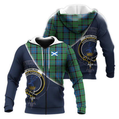 Printivon Stirling Tartan Scottish Crest Hoodie