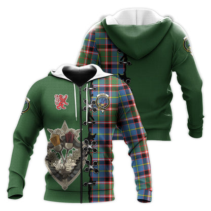 Printivon Stirling Bannockburn Tartan Hoodie Lion Rampant And Celtic Thistle Style