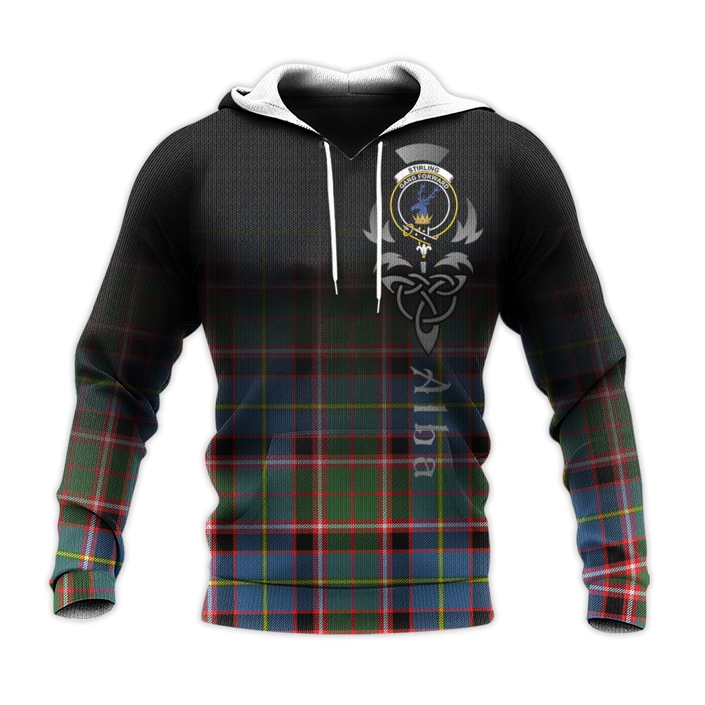 Printivon Stirling Bannockburn Tartan Crest Alba Celtic Hoodie